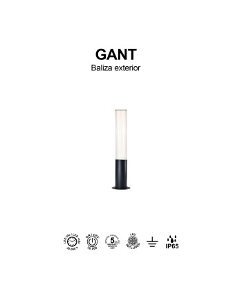 GANT * BOLARDO 65CM IP65 18W 3000K NEGRO